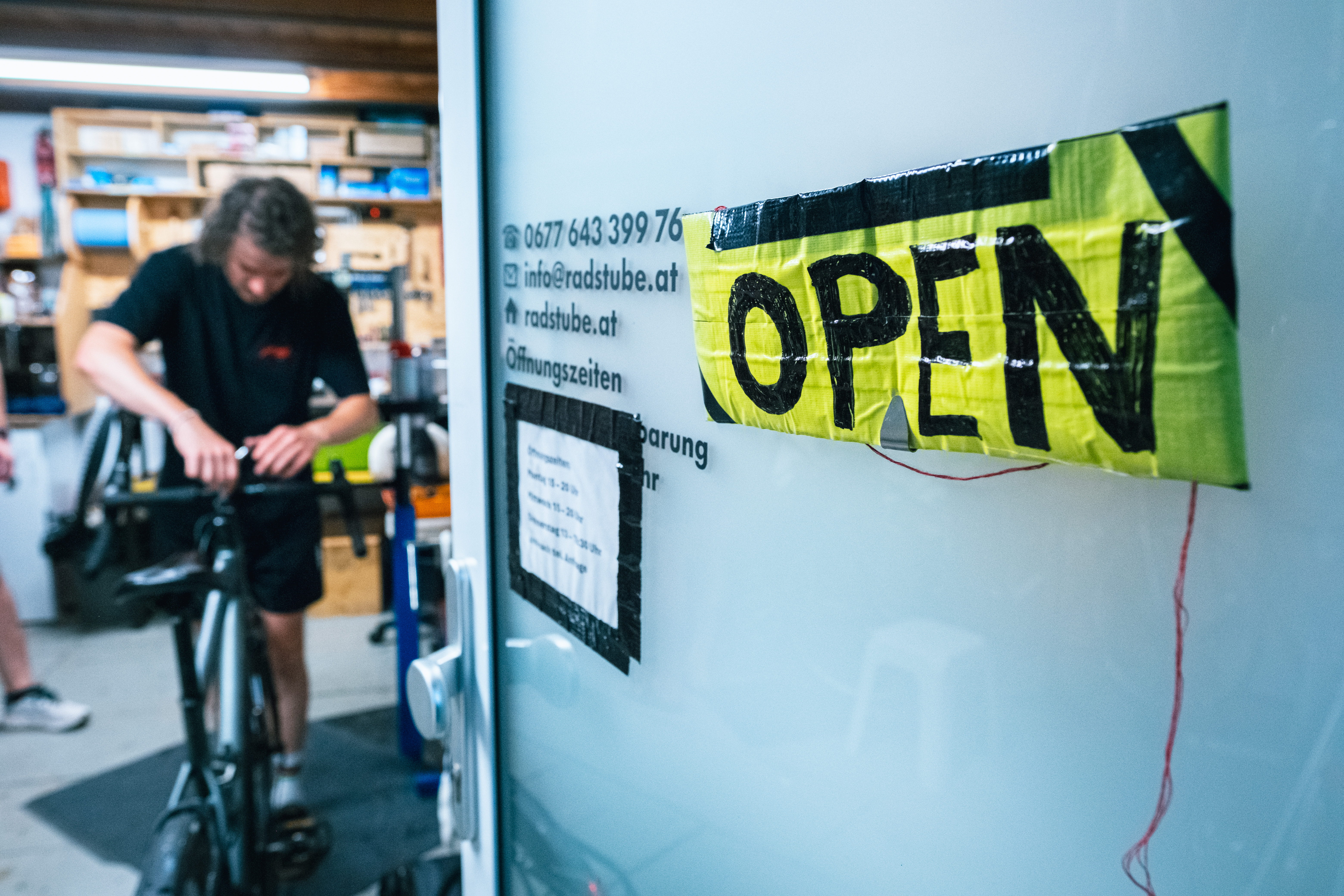 Eingang der Fahrradwerkstatt